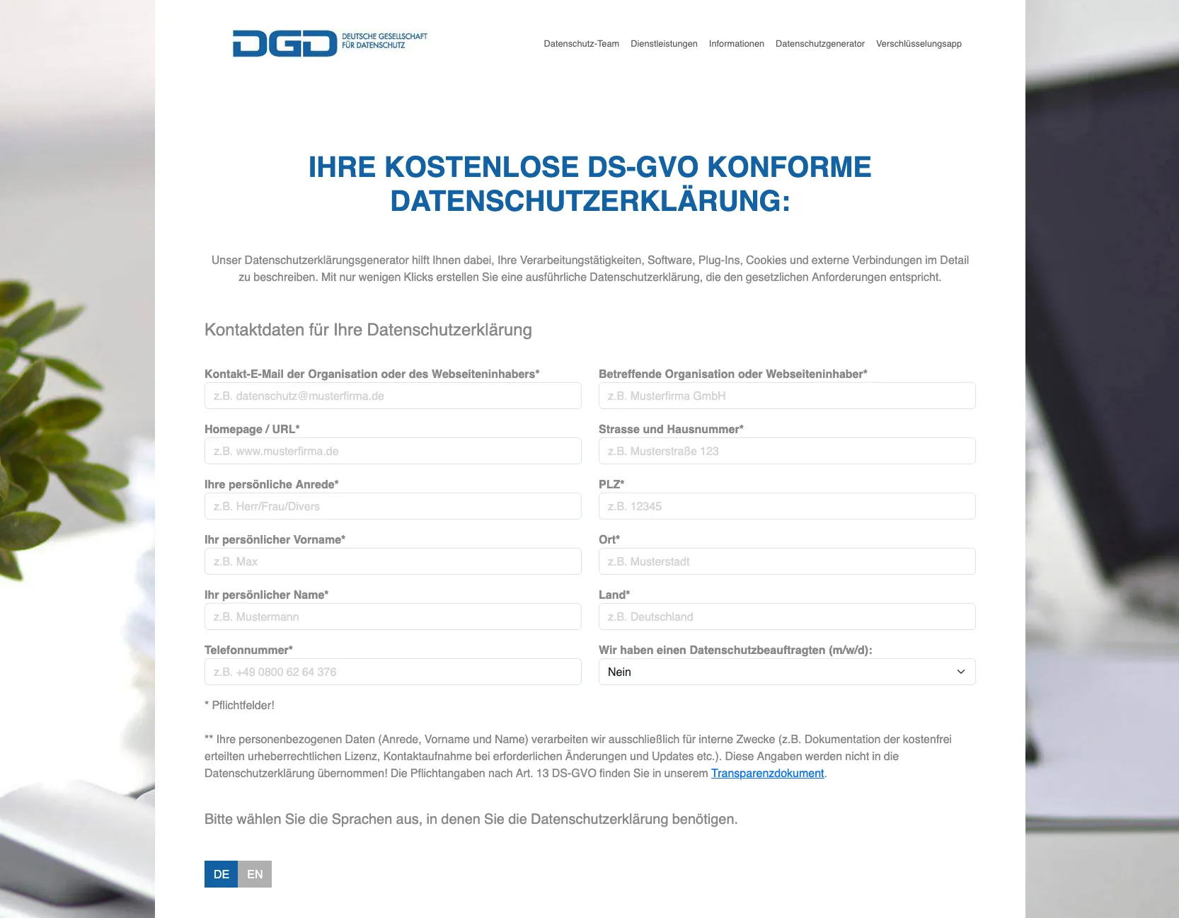 Datenschutzgenerator