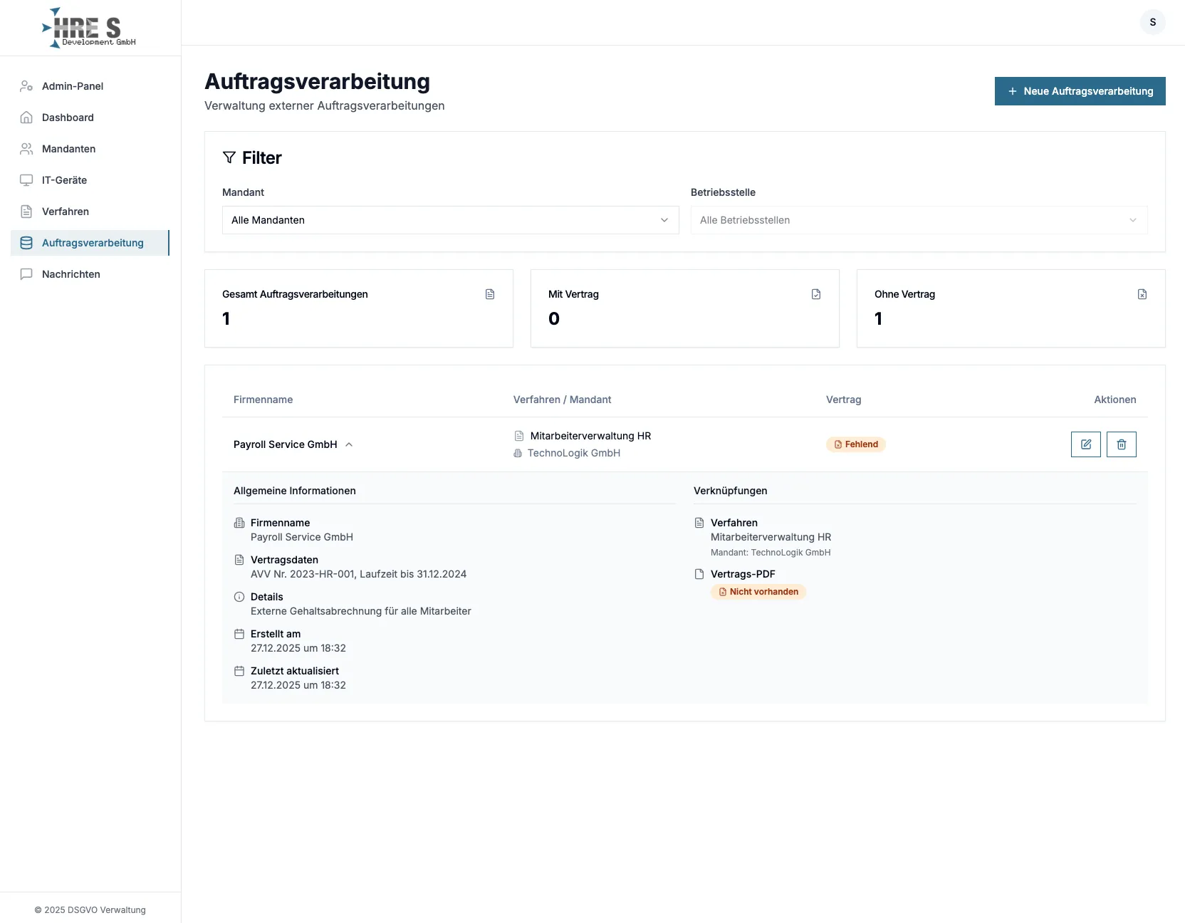 Auftragsverarbeitung (AVV)